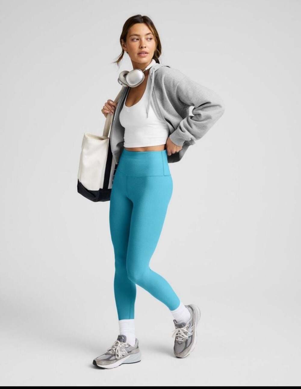 Beyond Yoga Spacedye Caught In The Midi High Waisted Leggings Deep Aqua Heather